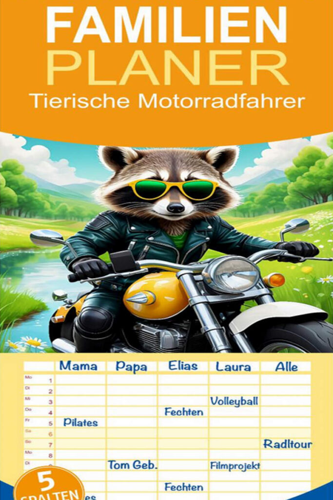 Tierische Motorradfahrer Familienplaner